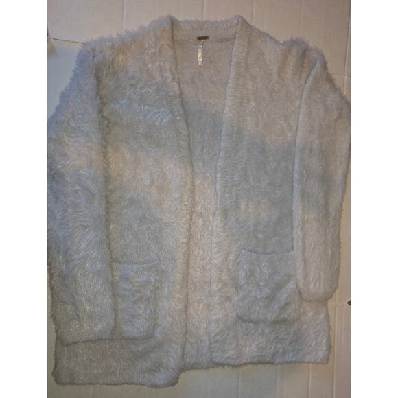 Free People Faux Fur Open Front Fuzzy Cardigan Size XS Boho Chic - Picture 1 of 6